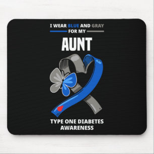 Tapis De Souris Je Porte Du Bleu Et Du Gris Pour Ma Tante Diabète 