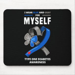 Tapis De Souris Je Porte Du Bleu Et Du Gris Pour Moi-Même Type Un