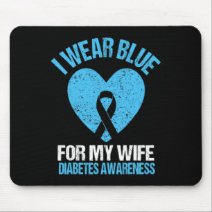 Tapis De Souris Je Porte Du Bleu Pour Ma Femme T1D Sensibilisation