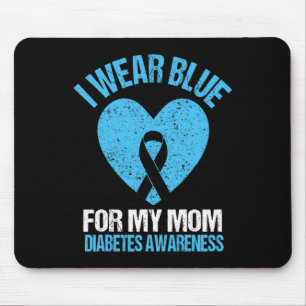 Tapis De Souris Je Porte Du Bleu Pour Ma Mère Diabète Sensibilisat