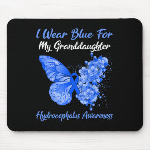 Tapis De Souris Je Porte Du Bleu Pour Ma Petite-Fille Hydrocéphali