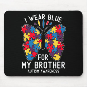 Tapis De Souris Je Porte Du Bleu Pour Ma Soeur Sensibilisation sur