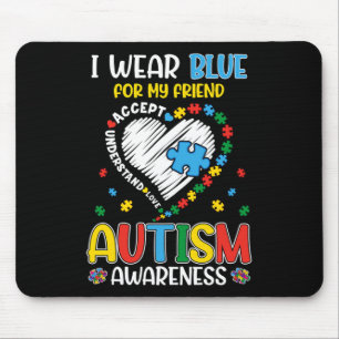 Tapis De Souris Je Porte Du Bleu Pour Mon Ami Sensibilisation sur
