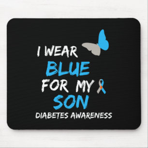 Tapis De Souris Je Porte Du Bleu Pour Mon Fils Diabète Sensibilisa