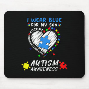 Tapis De Souris Je Porte Du Bleu Pour Mon Fils Sensibilisation sur