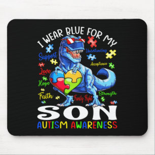 Tapis De Souris Je Porte Du Bleu Pour Mon Fils Sensibilisation sur