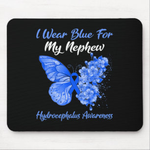 Tapis De Souris Je Porte Du Bleu Pour Mon Guerrier De L'Hydrocépha