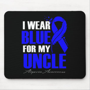 Tapis De Souris Je Porte Du Bleu Pour Mon Oncle Alopecia