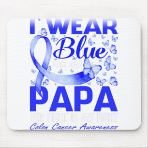 Tapis De Souris Je Porte Du Bleu Pour Mon Papa Colon Sensibilisati