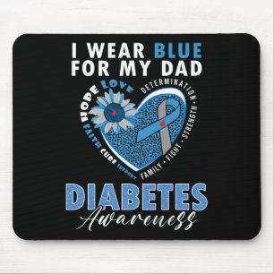 Tapis De Souris Je Porte Du Bleu Pour Mon Père Type 1 Sensibilisat
