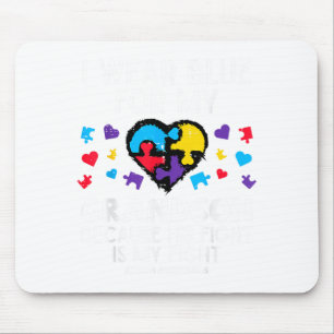 Tapis De Souris Je porte du bleu pour mon petit-fils, combat pour