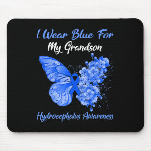 Tapis De Souris Je Porte Du Bleu Pour Mon Petit-Fils Hydrocéphalie