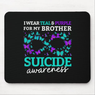 Tapis De Souris Je Porte Du Purple Et Turquoise Pour Mon Frère Sui