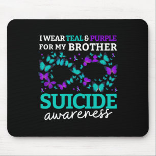 Tapis De Souris Je Porte Du Purple Et Turquoise Pour Mon Frère Sui