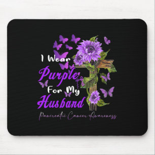 Tapis De Souris Je Porte Du Purple Pour Mon Mari Cancer Pancréatiq