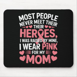 Tapis De Souris Je Porte Du Rose Pour Ma Mère Enfant Sensibilisé A