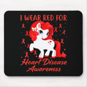 Tapis De Souris Je porte du rouge pour le ruban de sensibilisation