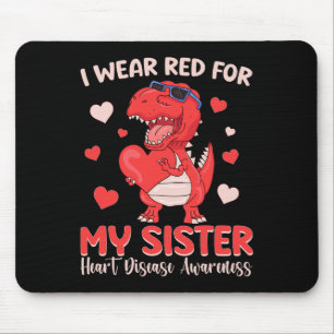 Tapis De Souris Je Porte Du Rouge Pour Ma Soeur Sensibilisation Au