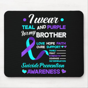Tapis De Souris Je porte du sarcelle & du violet pour le suici