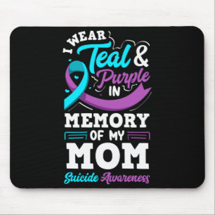 Tapis De Souris Je porte du sarcelle et du violet en mémoire de ma