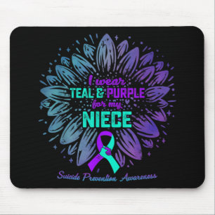 Tapis De Souris Je porte du sarcelle et du violet pour la préventi