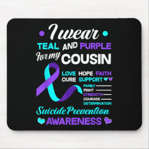 Tapis De Souris Je porte du sarcelle et du violet pour la préventi