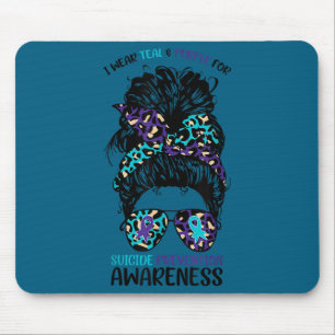 Tapis De Souris Je porte du sarcelle et du violet pour la préventi