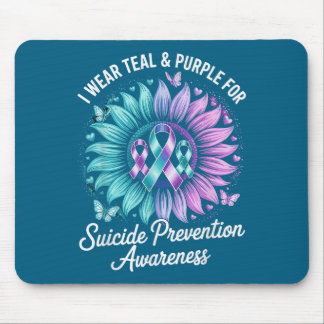 Tapis De Souris Je porte du sarcelle et du violet pour la préventi