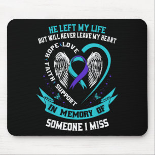 Tapis De Souris Je porte du sarcelle et du violet pour quelqu'un q