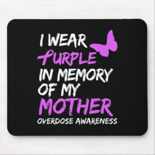 Tapis De Souris Je porte du violet en mémoire de la sensibilisatio