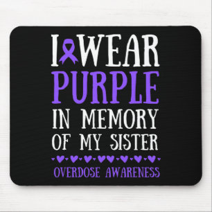 Tapis De Souris Je porte du violet en mémoire de ma sœur Sensibili