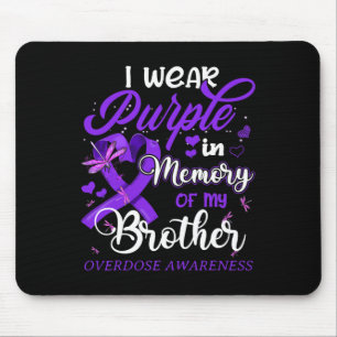 Tapis De Souris Je Porte Du Violet En Mémoire Pour Mon Frère Surdo