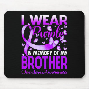 Tapis De Souris Je Porte Du Violet En Mémoire Pour Mon Frère Surdo