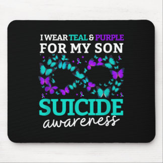 Tapis De Souris Je porte du violet et du sarcelle pour la préventi