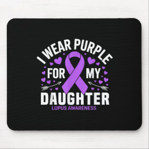 Tapis De Souris Je Porte Du Violet Pour Ma Fille Lupus Warrier Lup