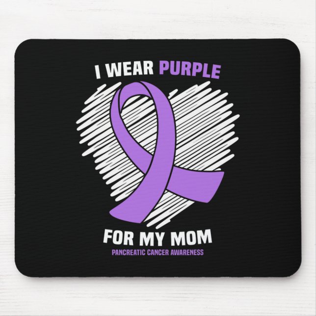 Tapis De Souris Je Porte Du Violet Pour Ma Mère Académie De Cancer (Devant)