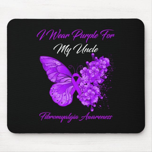 Tapis De Souris Je Porte Du Violet Pour Mon Oncle Fibromyalgie Gue (Devant)