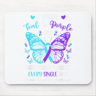 Tapis De Souris Je Porte le & Turquoise; Purple Suicide Prevent