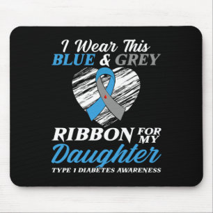 Tapis De Souris Je porte le bleu et le gris pour ma fille Diabète