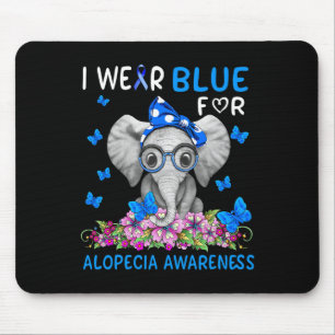 Tapis De Souris Je porte le bleu pour Alopecia Awareness 1