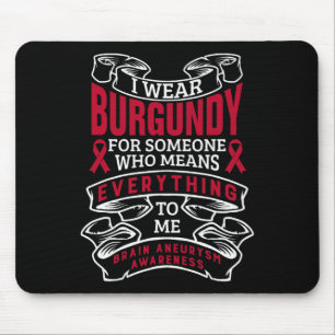 Tapis De Souris Je porte le bordeaux pour la sensibilisation à l'a