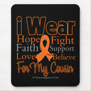 Tapis De Souris Je porte le cousin de collage de ruban - leucémie
