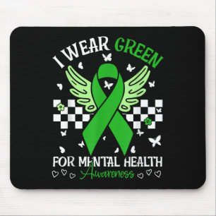 Tapis De Souris Je Porte Le Papillon Vert Pour La Sensibilisation