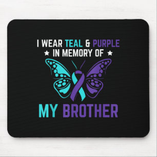 Tapis De Souris Je Porte Le Purple Turquoise En Mémoire De Mon Sui