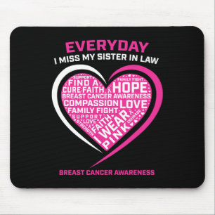 Tapis De Souris Je Porte Le Rose En Mémoire Soeur En Droit Cancer