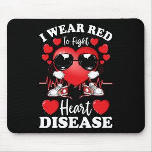 Tapis De Souris Je Porte Le Rouge Pour Combattre Les Maladies Card