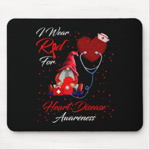 Tapis De Souris Je Porte Le Rouge Pour La Sensibilisation Aux Mala