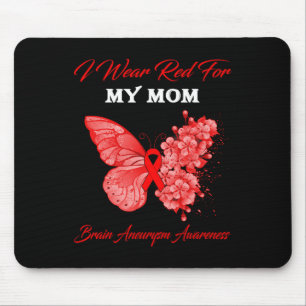 Tapis De Souris Je Porte Le Rouge Pour Ma Maman Cerveau Aneurysme