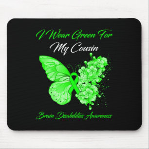 Tapis De Souris Je Porte Le Vert Pour Mon Cousin Handicap Cerveau
