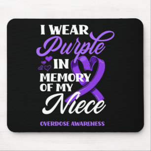 Tapis De Souris Je Porte Le Violet En Mémoire De Ma Nièce Surdose